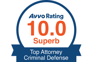 Avvo Rating 10.0 Superb - Top Attorney Criminal Defense - Badge